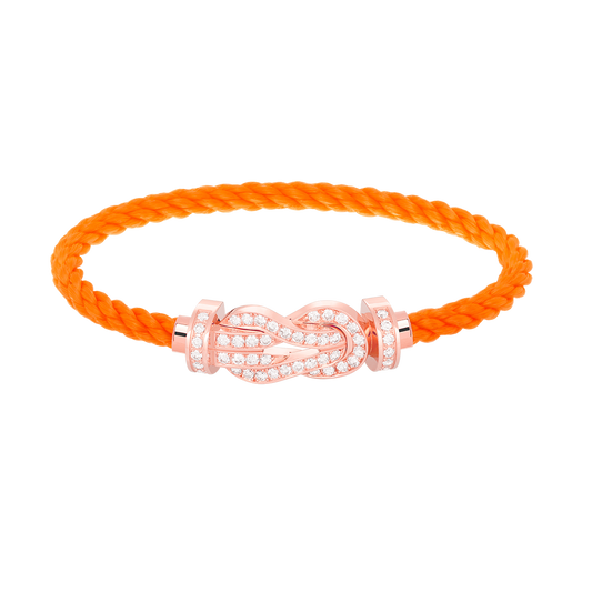 [⭐Hildren Jewelry]CHANCE LARGE 8 FIGURE BUCKLE FULL DIAMOND BRACELET ROSE GOLD