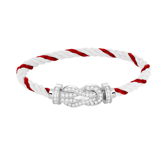 [⭐Hildren Jewelry]CHANCE LARGE 8 FIGURE BUCKLE FULL DIAMOND BRACELET SILVER