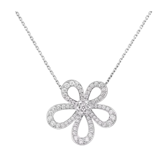 [⭐Hildren Jewelry]FLOWERLACE NECKLACE FULL DIAMONDS