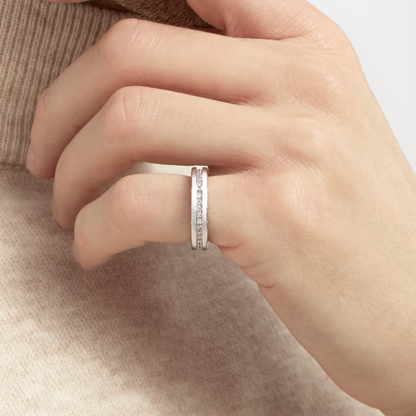 [⭐Hildren Jewelry]ZERO 1 ONE-BAND PAVED DIAMONDS ON THE SPIRAL RING