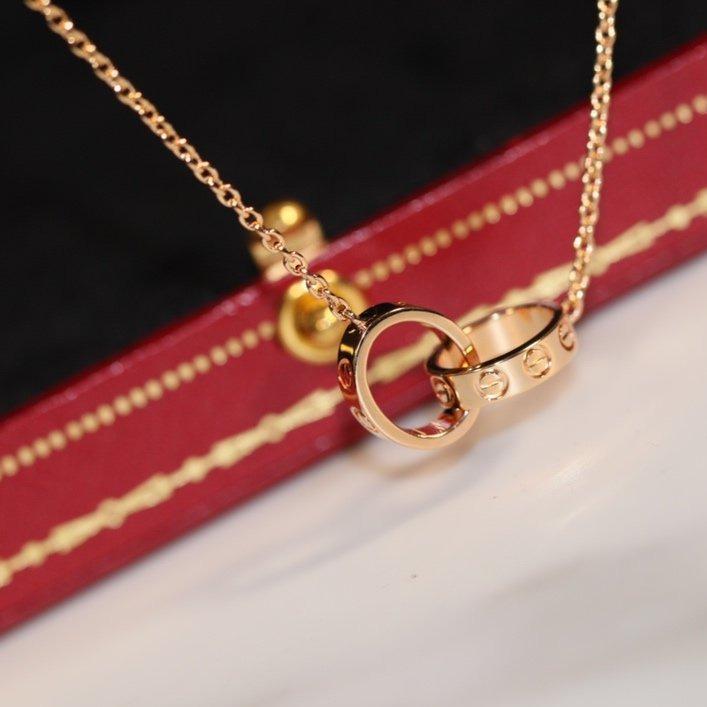 [⭐Hildren Jewelry]LOVE NECKLACE PINK GOLD AND SILVER