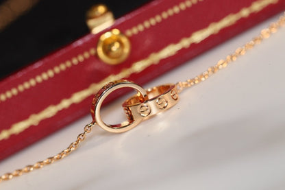 [⭐Hildren Jewelry]LOVE NECKLACE PINK GOLD AND SILVER