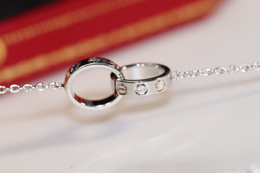 [⭐Hildren Jewelry]LOVE NECKLACE PINK GOLD AND SILVER