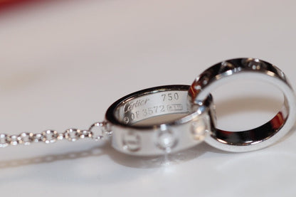 [⭐Hildren Jewelry]LOVE NECKLACE PINK GOLD AND SILVER