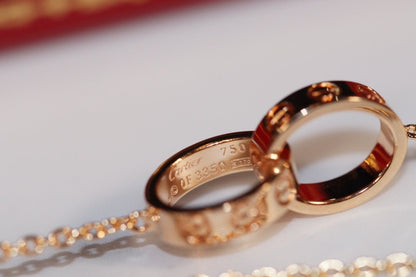 [⭐Hildren Jewelry]LOVE NECKLACE PINK GOLD AND SILVER