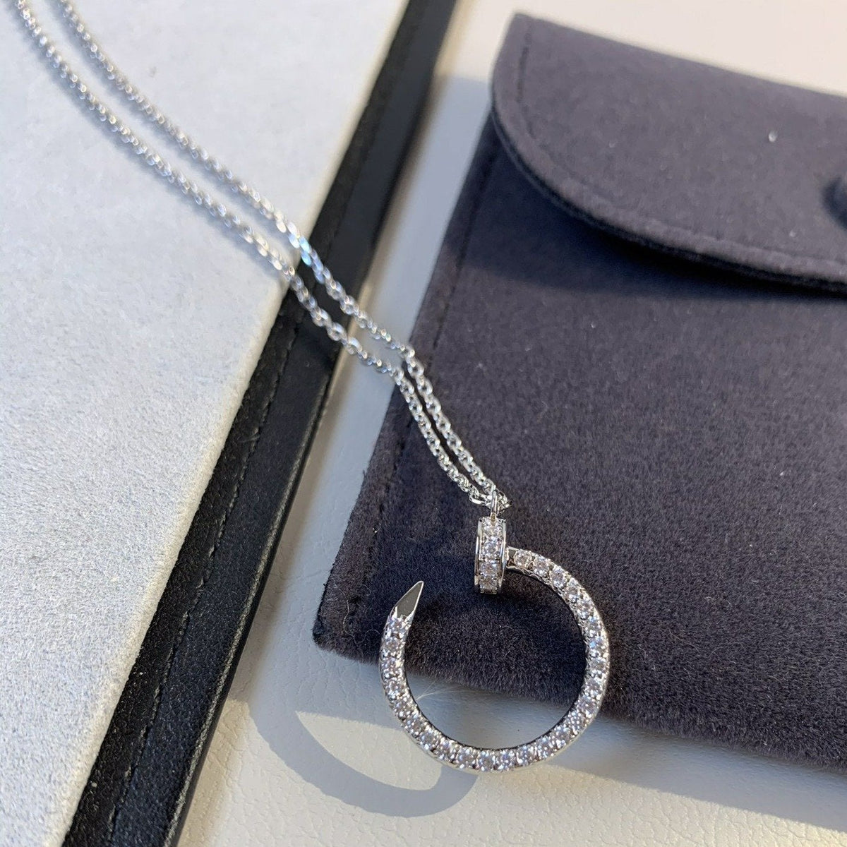 [⭐Hildren Jewelry]JUSTE NECKLACE SILVER DIAMONDS