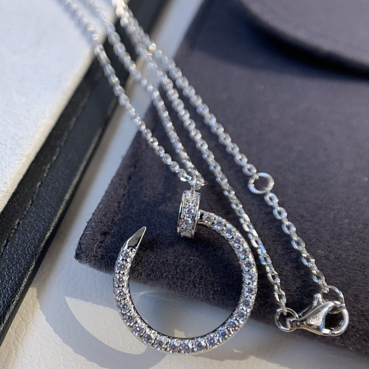 [⭐Hildren Jewelry]JUSTE NECKLACE SILVER DIAMONDS