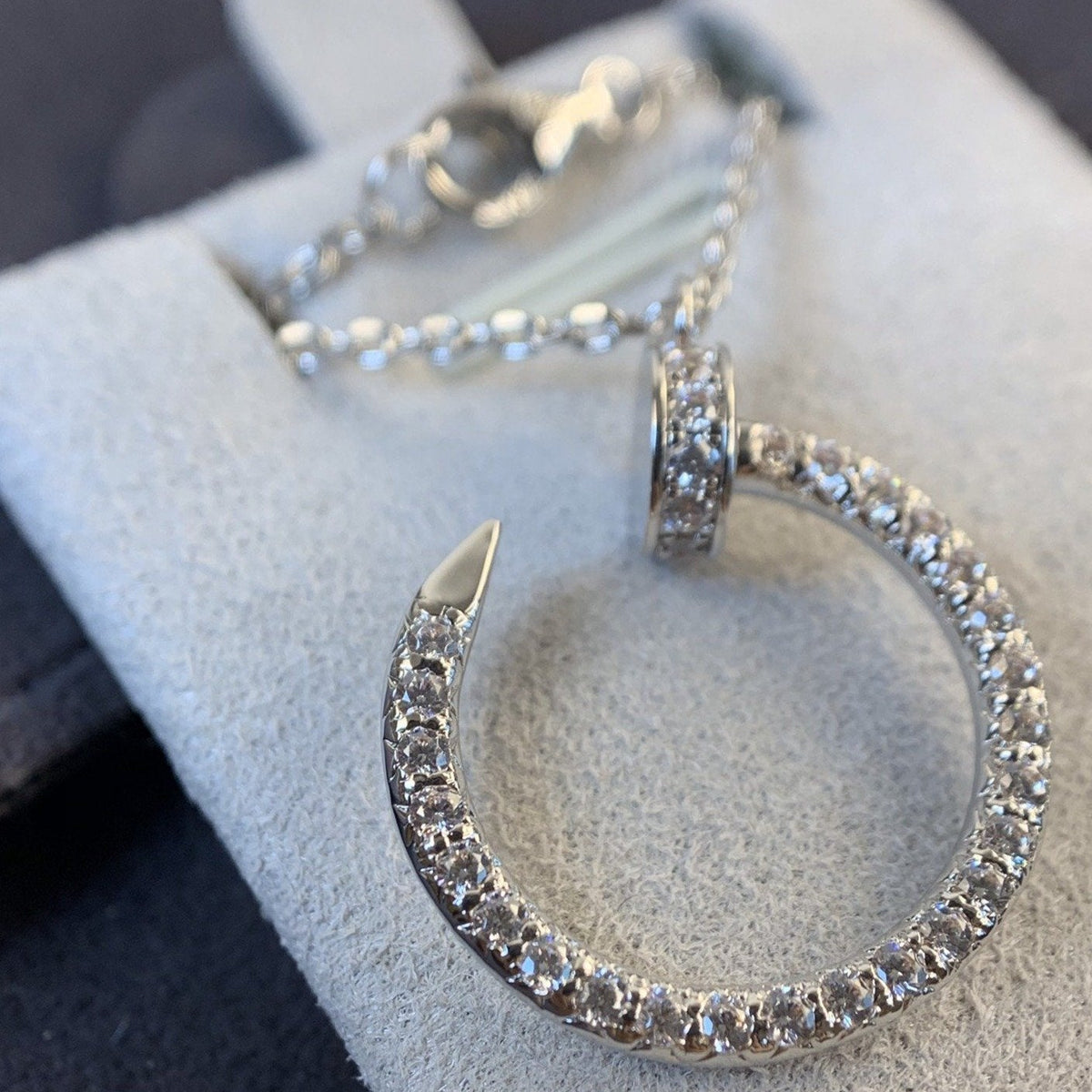 [⭐Hildren Jewelry]JUSTE NECKLACE SILVER DIAMONDS