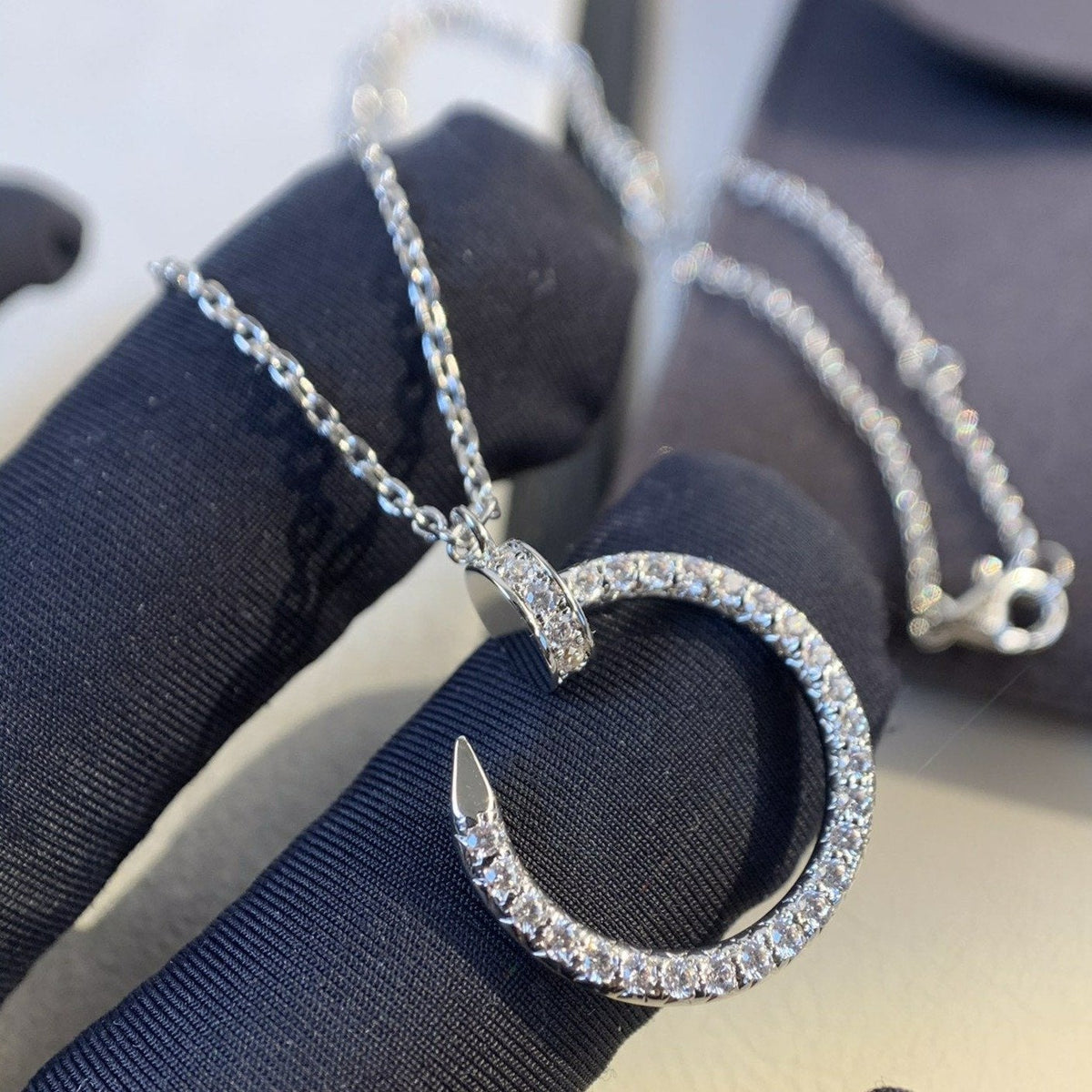 [⭐Hildren Jewelry]JUSTE NECKLACE SILVER DIAMONDS