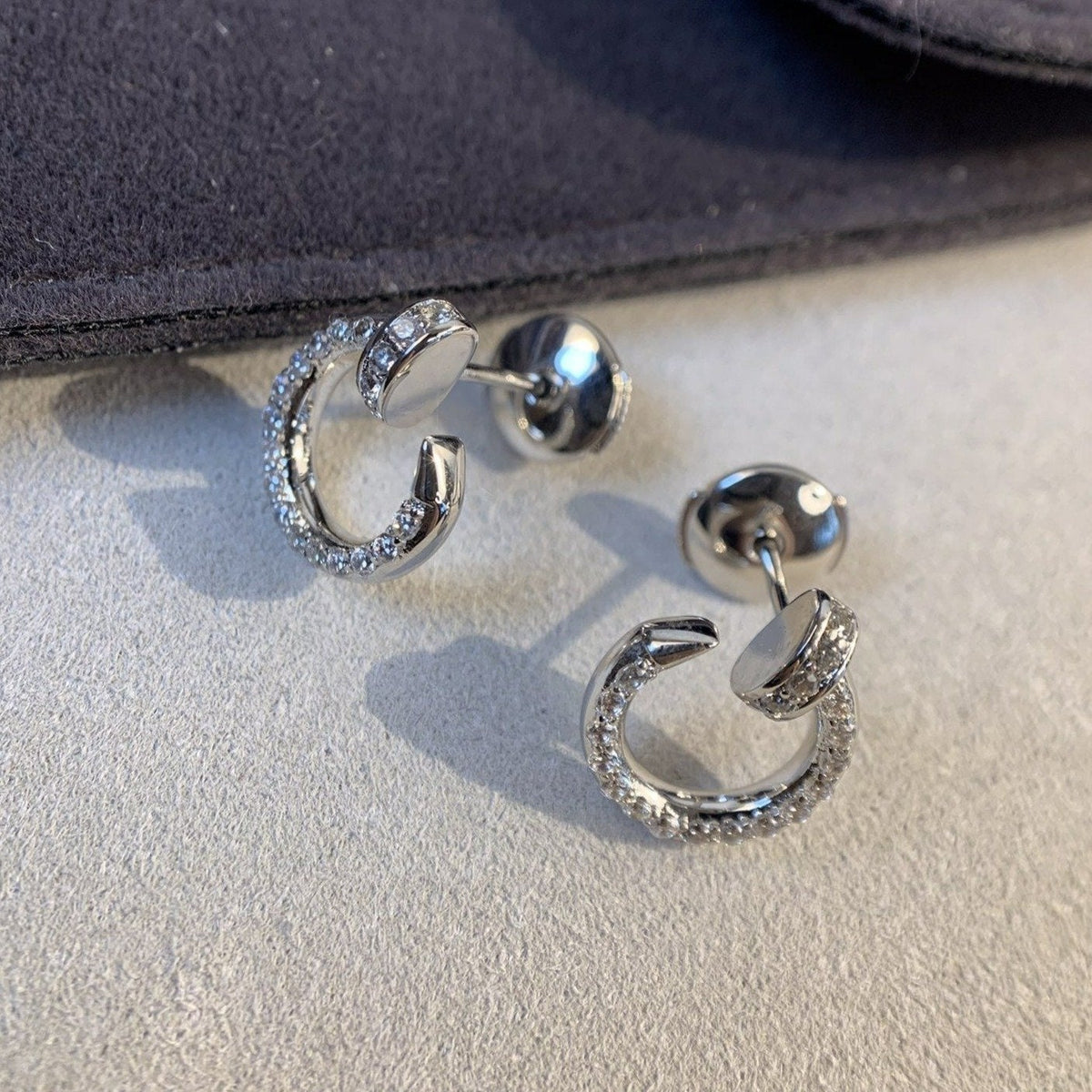 [⭐Hildren Jewelry]JUSTE EARRINGS SILVER DIAMONDS