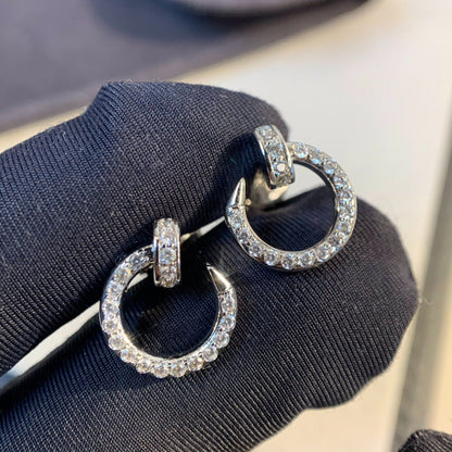 [⭐Hildren Jewelry]JUSTE EARRINGS SILVER DIAMONDS