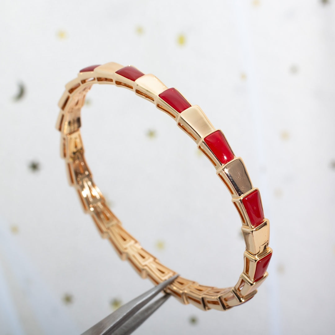 [⭐Hildren Jewelry]SERPENTI BRACELET PINK GOLD RUBELLITE