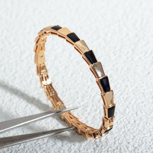 [⭐Hildren Jewelry]SERPENTI BRACELET PINK GOLD ONYX