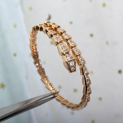 [⭐Hildren Jewelry]SERPENTI BRACELET 6.8MM PINK GOLD DIAMOND