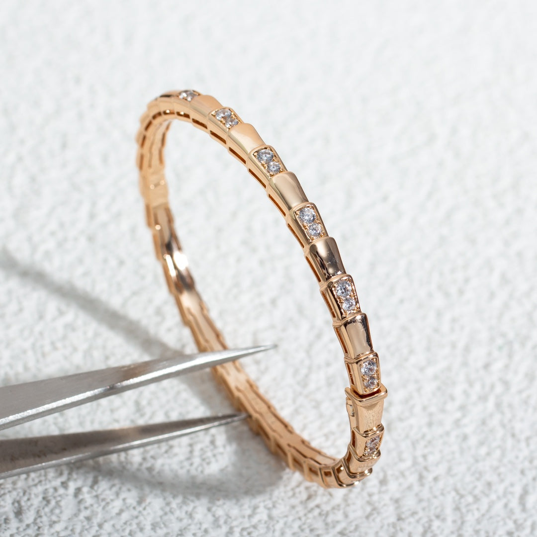 [⭐Hildren Jewelry]SERPENTI BRACELET PINK GOLD DIAMOND
