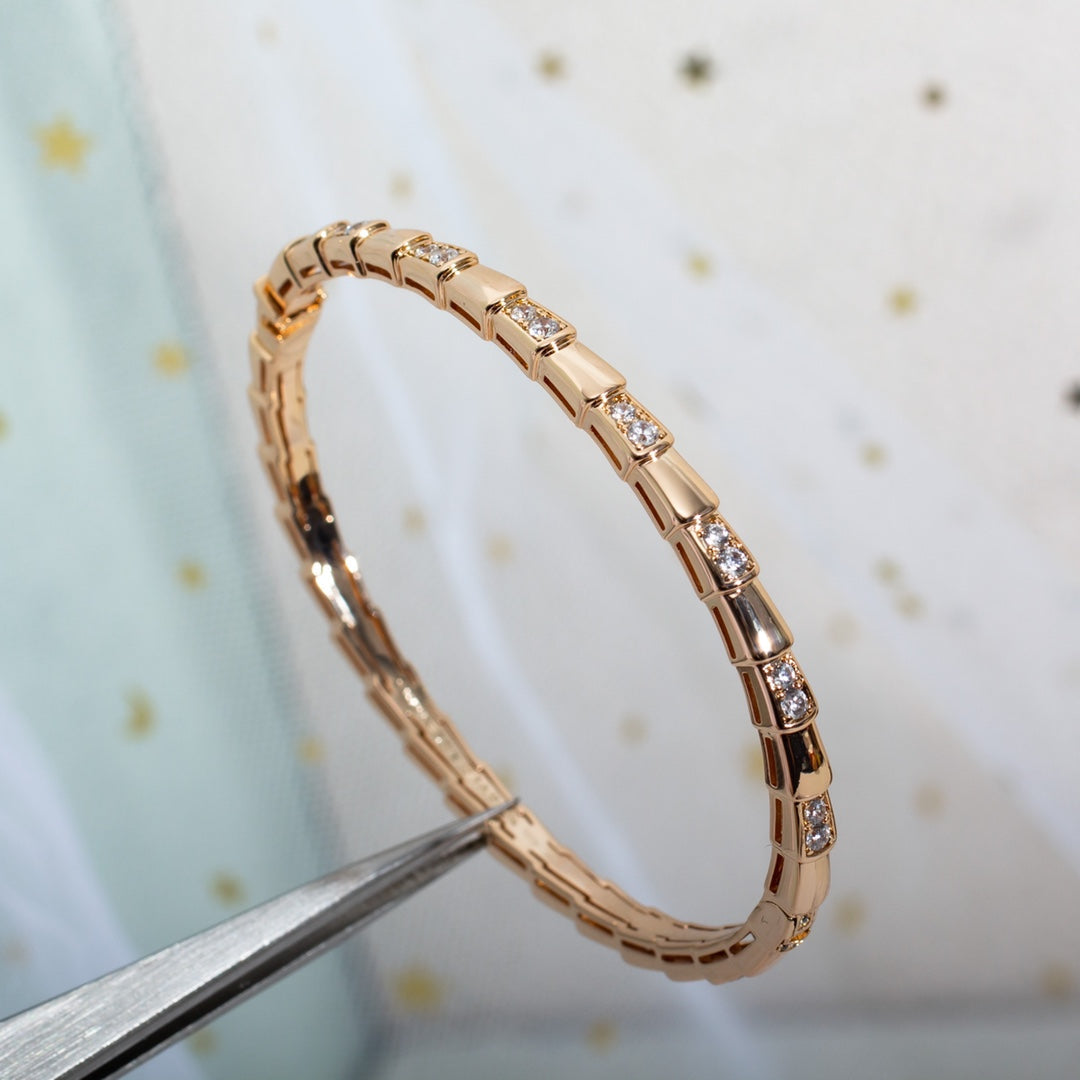 [⭐Hildren Jewelry]SERPENTI BRACELET PINK GOLD DIAMOND