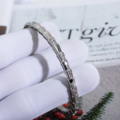 [⭐Hildren Jewelry]SERPENTI BRACELET SILVER DIAMOND