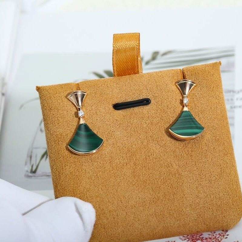 [⭐Hildren Jewelry]DREAM MALACHITE PINK GOLD EARRINGS