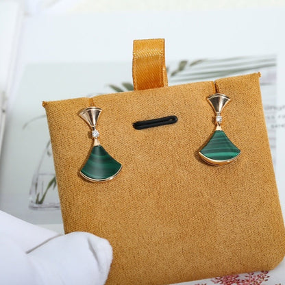 [⭐Hildren Jewelry]DREAM MALACHITE PINK GOLD EARRINGS