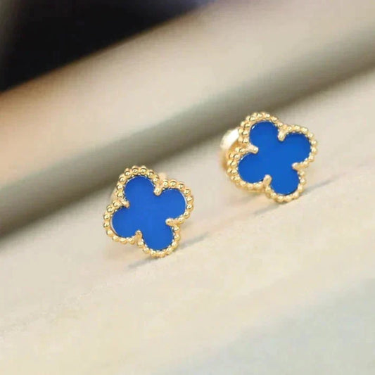 [⭐Hildren Jewelry]CLOVER MINI 9.5MM TURQUOISE EARRINGS