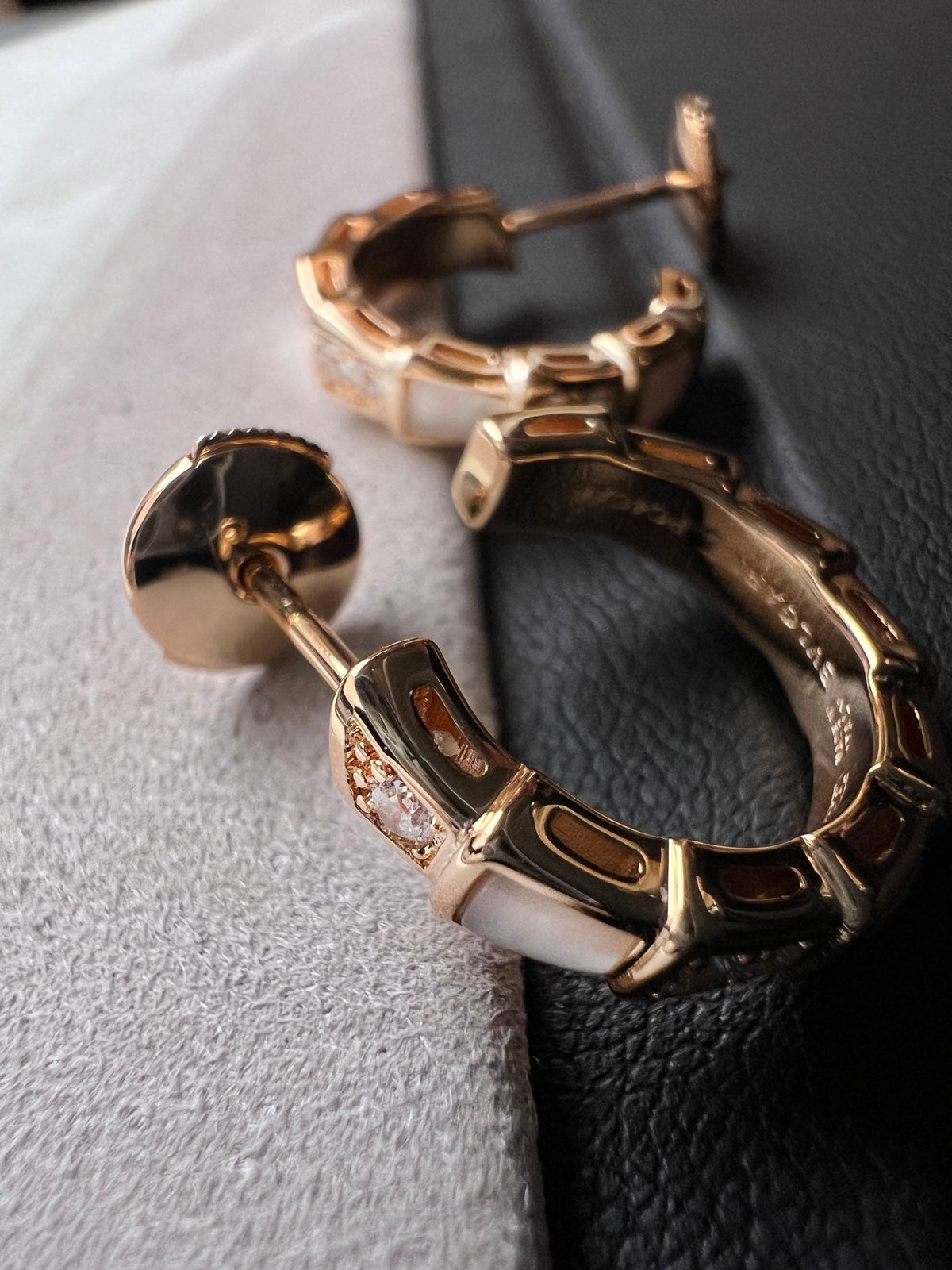 [⭐Hildren Jewelry]SERPENTI MOP PINK GOLD EARRINGS