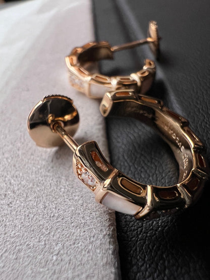 [⭐Hildren Jewelry]SERPENTI MOP PINK GOLD EARRINGS