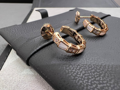 [⭐Hildren Jewelry]SERPENTI MOP PINK GOLD EARRINGS