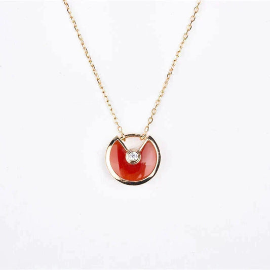 [⭐Hildren Jewelry]AMULETTE GOLD CARNELIAN ONYX NECKLACE