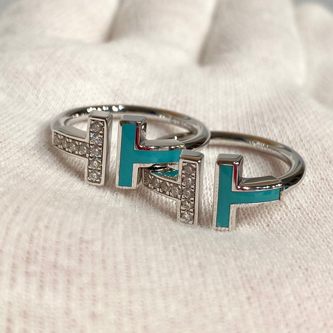 [Hildren Jewelry] WIRE TURQUOISE DIAMOND RING SILVER