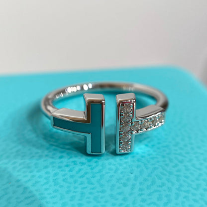[Hildren Jewelry] WIRE TURQUOISE DIAMOND RING SILVER