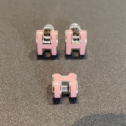 [⭐Hildren Jewelry]MINI POP H SILVER EARRINGS PINK