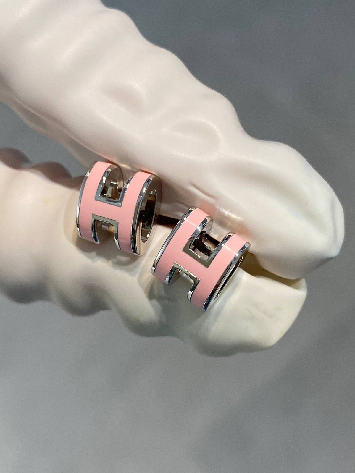 [⭐Hildren Jewelry]MINI POP H SILVER EARRINGS PINK