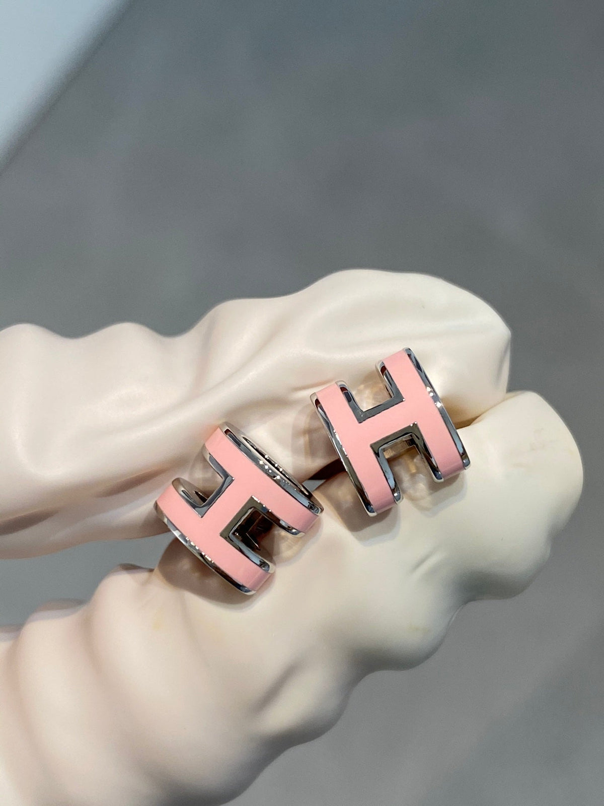 [⭐Hildren Jewelry]MINI POP H SILVER EARRINGS PINK
