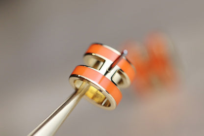 [⭐Hildren Jewelry]MINI POP H EARRINGS ORANGE