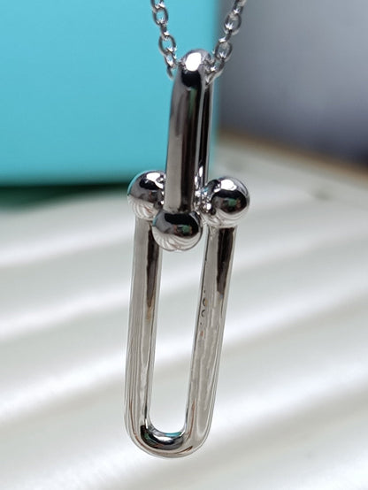 [Hildren Jewelry]HARDWEAR DROP DOUBLE LINK PEDANT NECKLACE