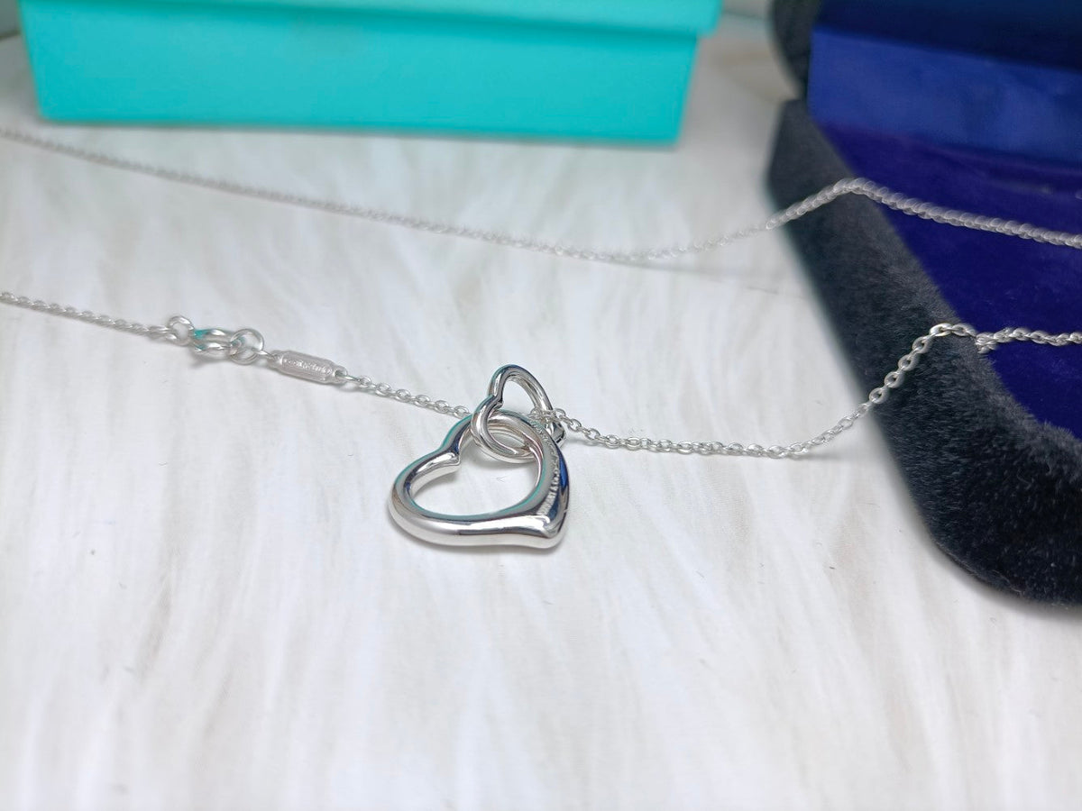 [Hildren Jewelry]DOUBLE HEART SILVER NECKLACE