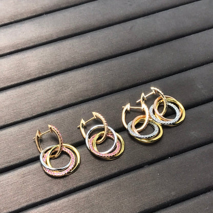 [Hildren Jewelry]TRINITY EARRINGS GOLD DIAMOND
