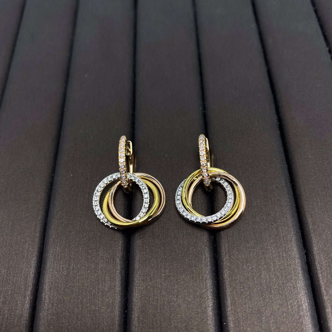 [Hildren Jewelry]TRINITY EARRINGS GOLD DIAMOND