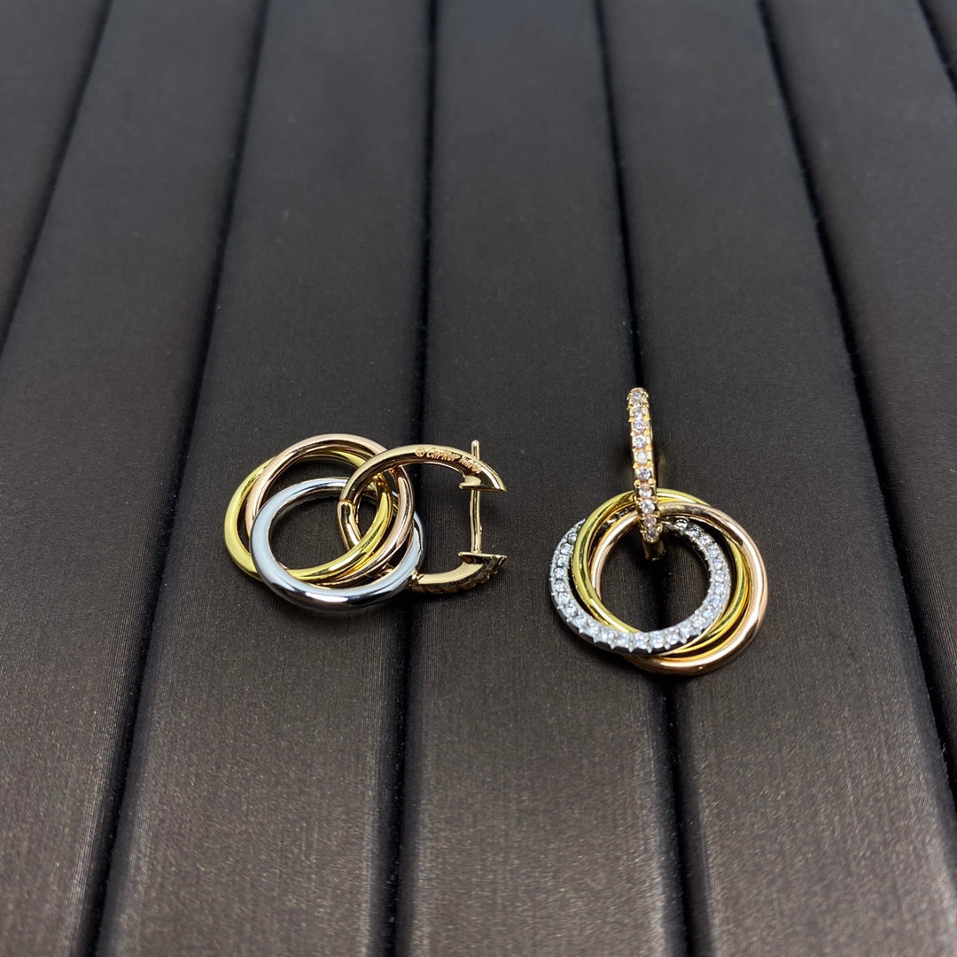 [Hildren Jewelry]TRINITY EARRINGS GOLD DIAMOND