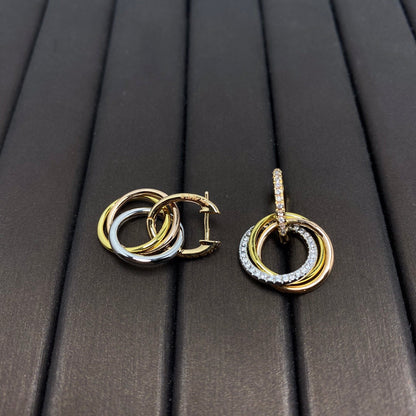 [Hildren Jewelry]TRINITY EARRINGS GOLD DIAMOND