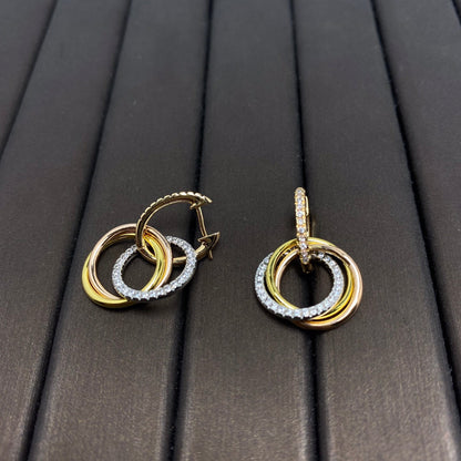 [Hildren Jewelry]TRINITY EARRINGS GOLD DIAMOND