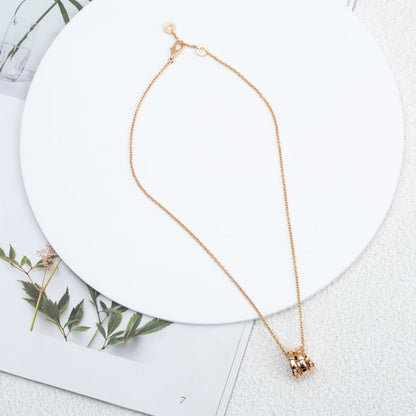 [⭐Hildren Jewelry]SERPENTI PINK GOLD NECKLACE DIAMOND