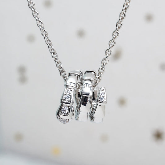 [⭐Hildren Jewelry]SERPENTI SILVER NECKLACE DIAMOND