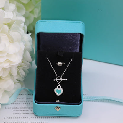 [Hildren Jewelry]DOUBLE HEART BLUE NECKLACE