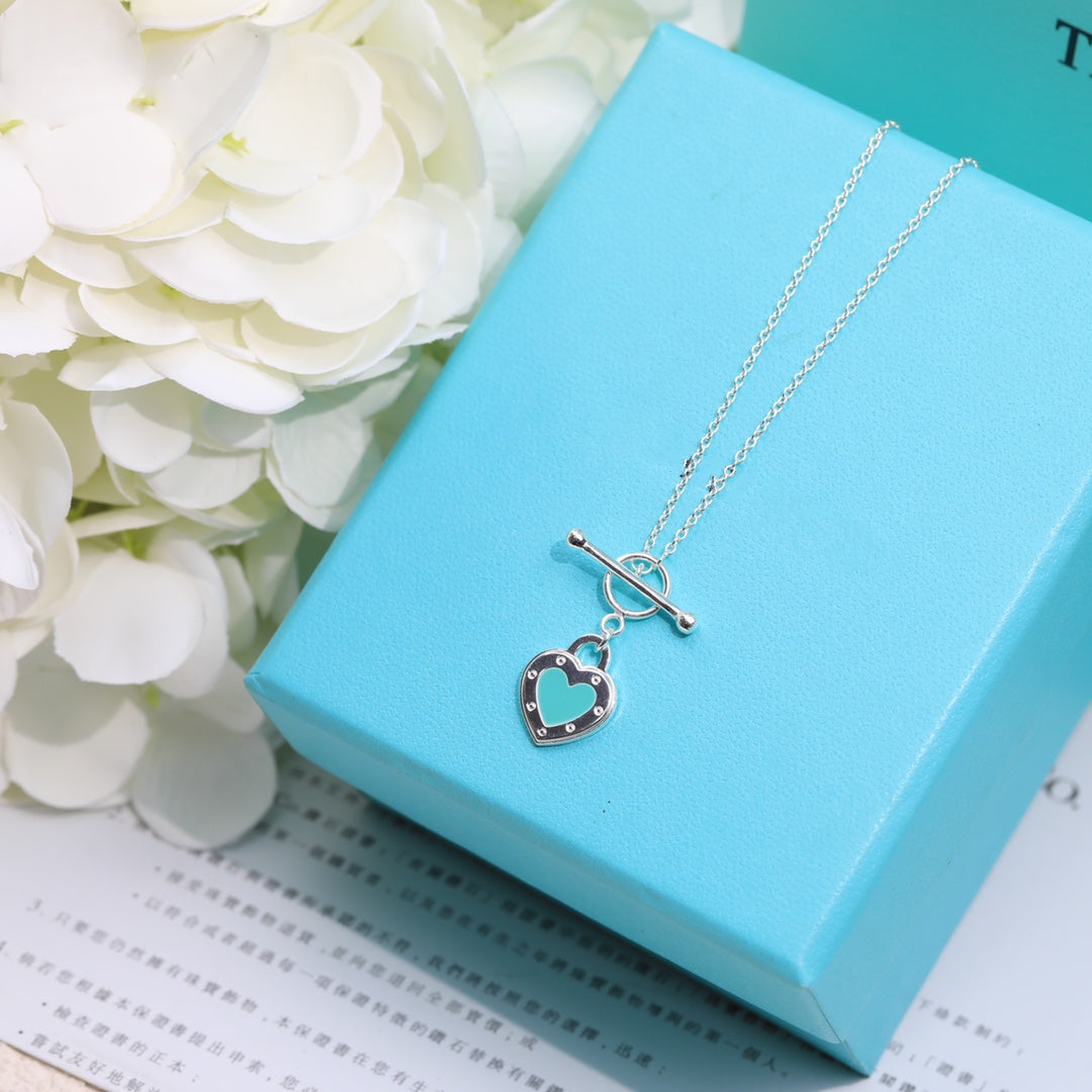 [Hildren Jewelry]DOUBLE HEART BLUE NECKLACE