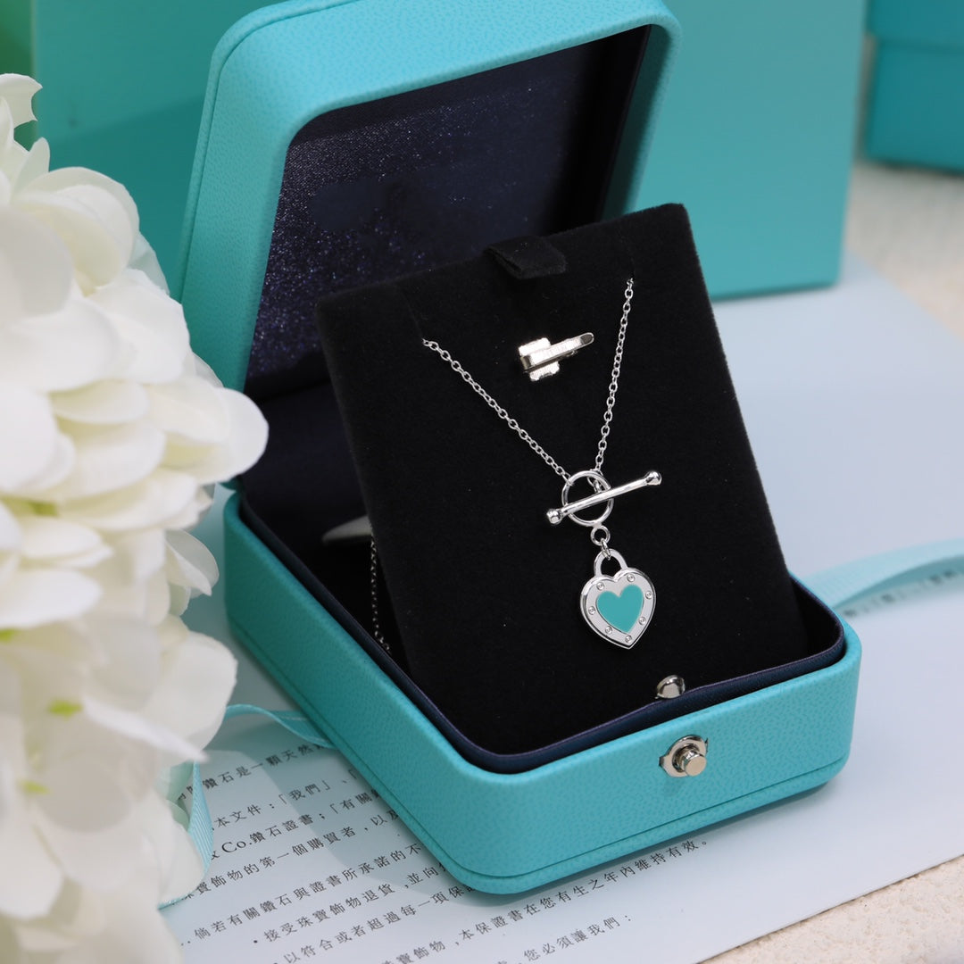 [Hildren Jewelry]DOUBLE HEART BLUE NECKLACE