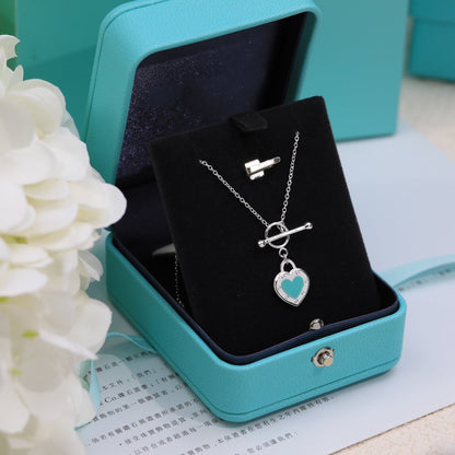 [Hildren Jewelry]DOUBLE HEART BLUE NECKLACE
