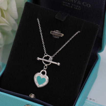 [Hildren Jewelry]DOUBLE HEART BLUE NECKLACE