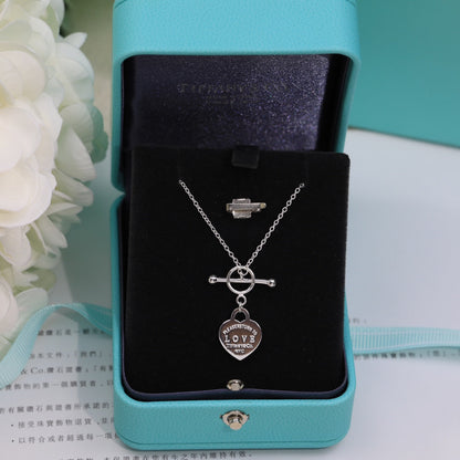 [Hildren Jewelry]DOUBLE HEART BLUE NECKLACE