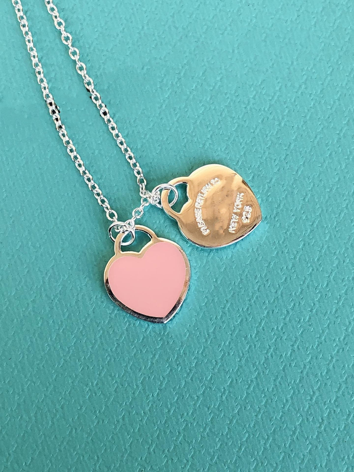 [Hildren Jewelry]DOUBLE HEART PEDANT SILVER NECKLACE